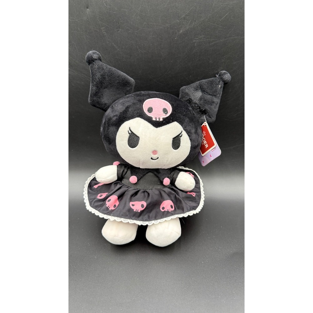 Sanrio Kuromi Plush Aoger Black Pink Skull Dress Gothic Lolita Stuffed Toy NWT